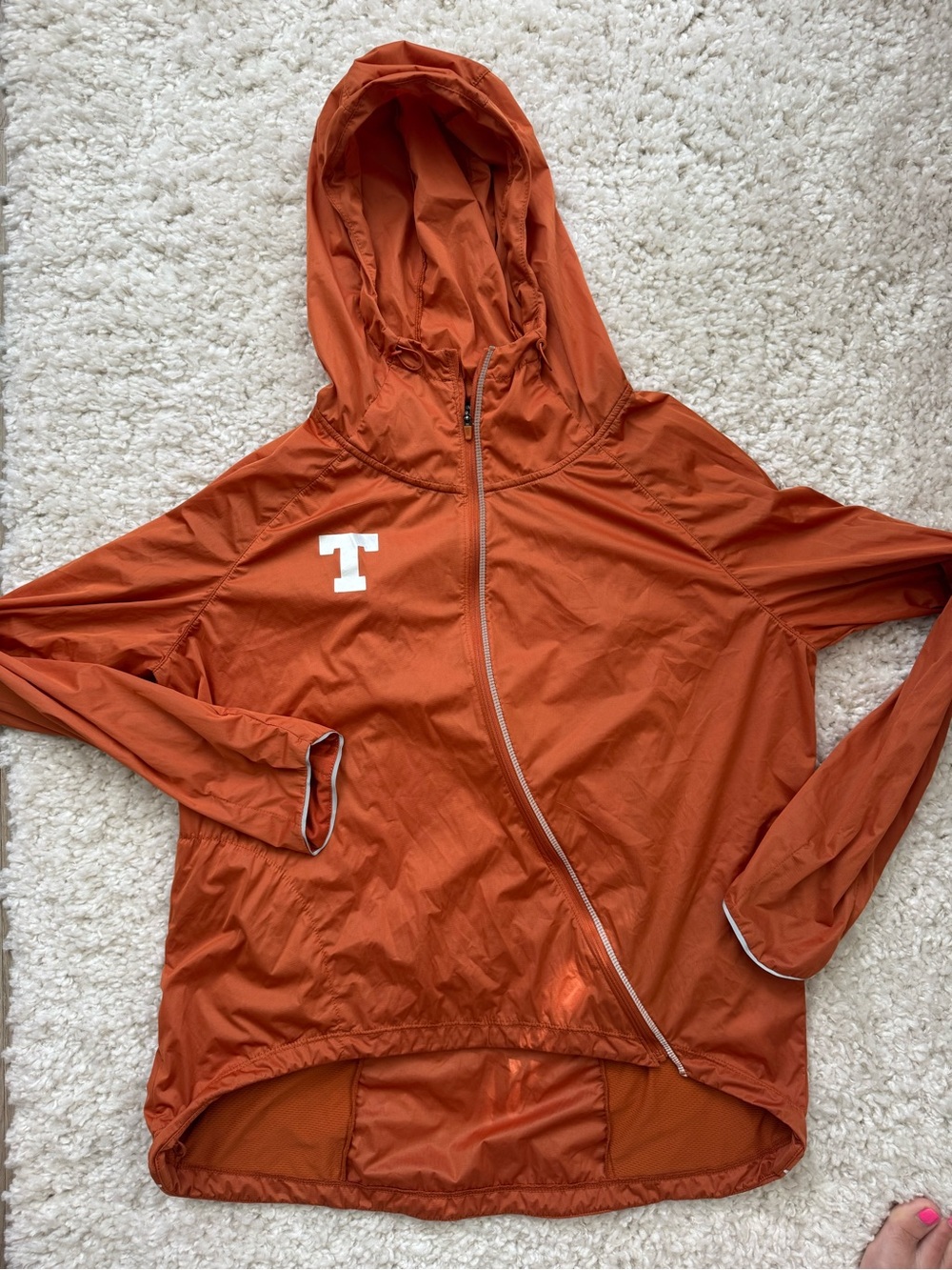 Women's Hooded Lightweight Jacket - Burnt Orange